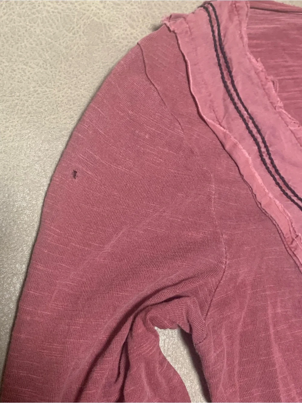 Vintage Free People Mauve Rose Embroidered Distressed Boho Hi Low Top Size XS